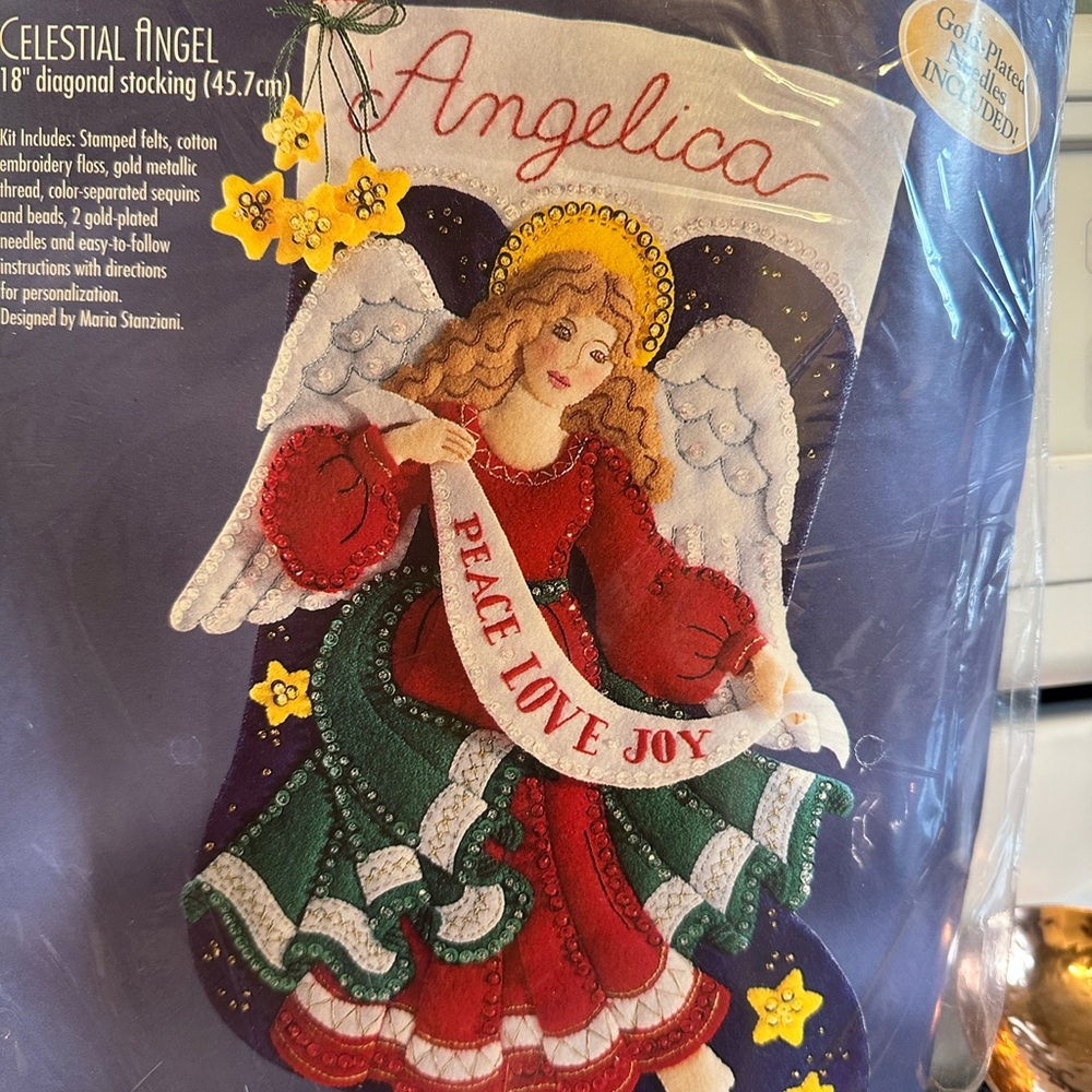 Angelica Celestial Angel Stocking Kit - Bucilla -opened - intact